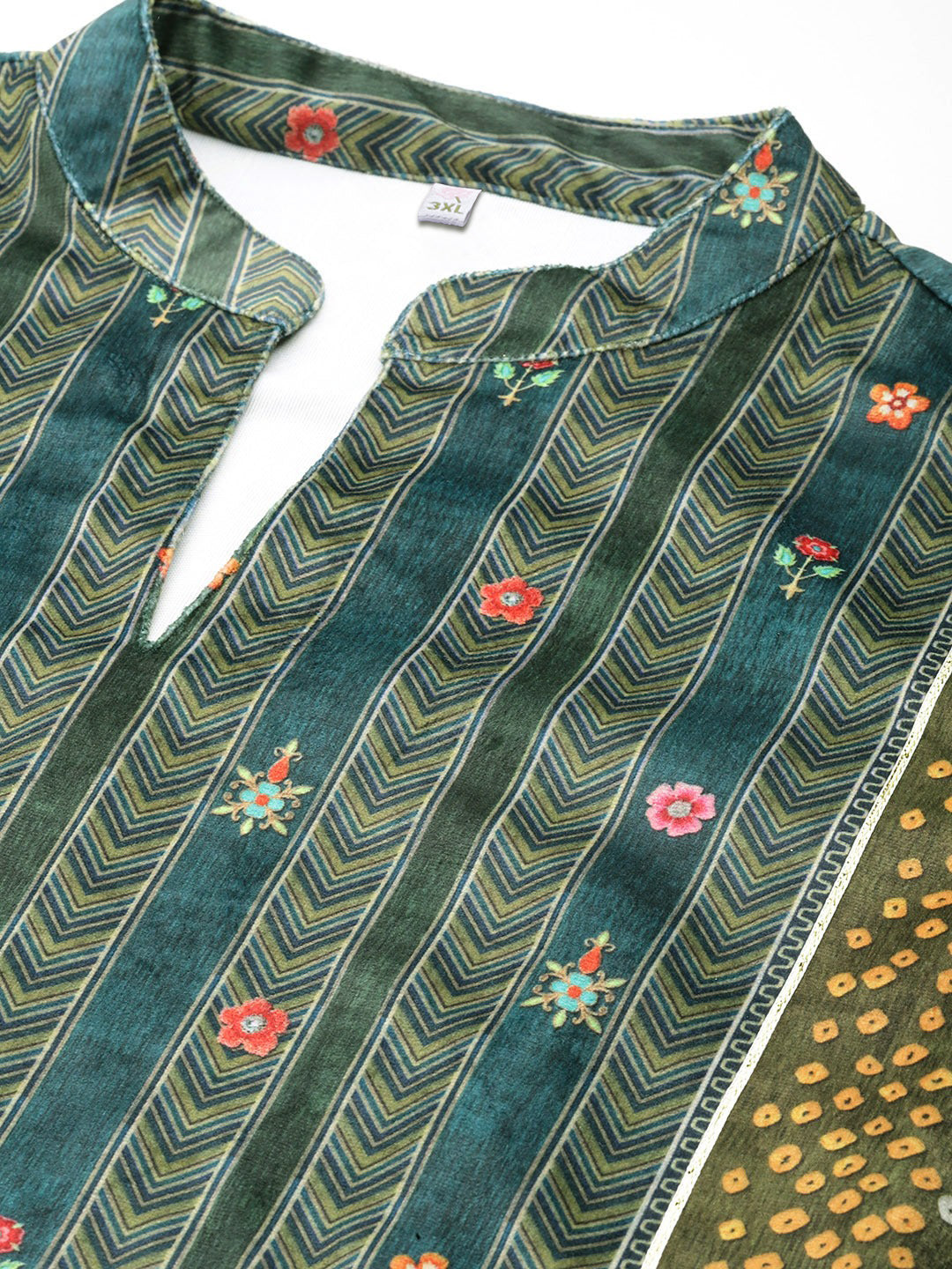 A PLUS BY AHALYAA Women Printed Regular Gotta Patti Velvet Kurta with Palazzos