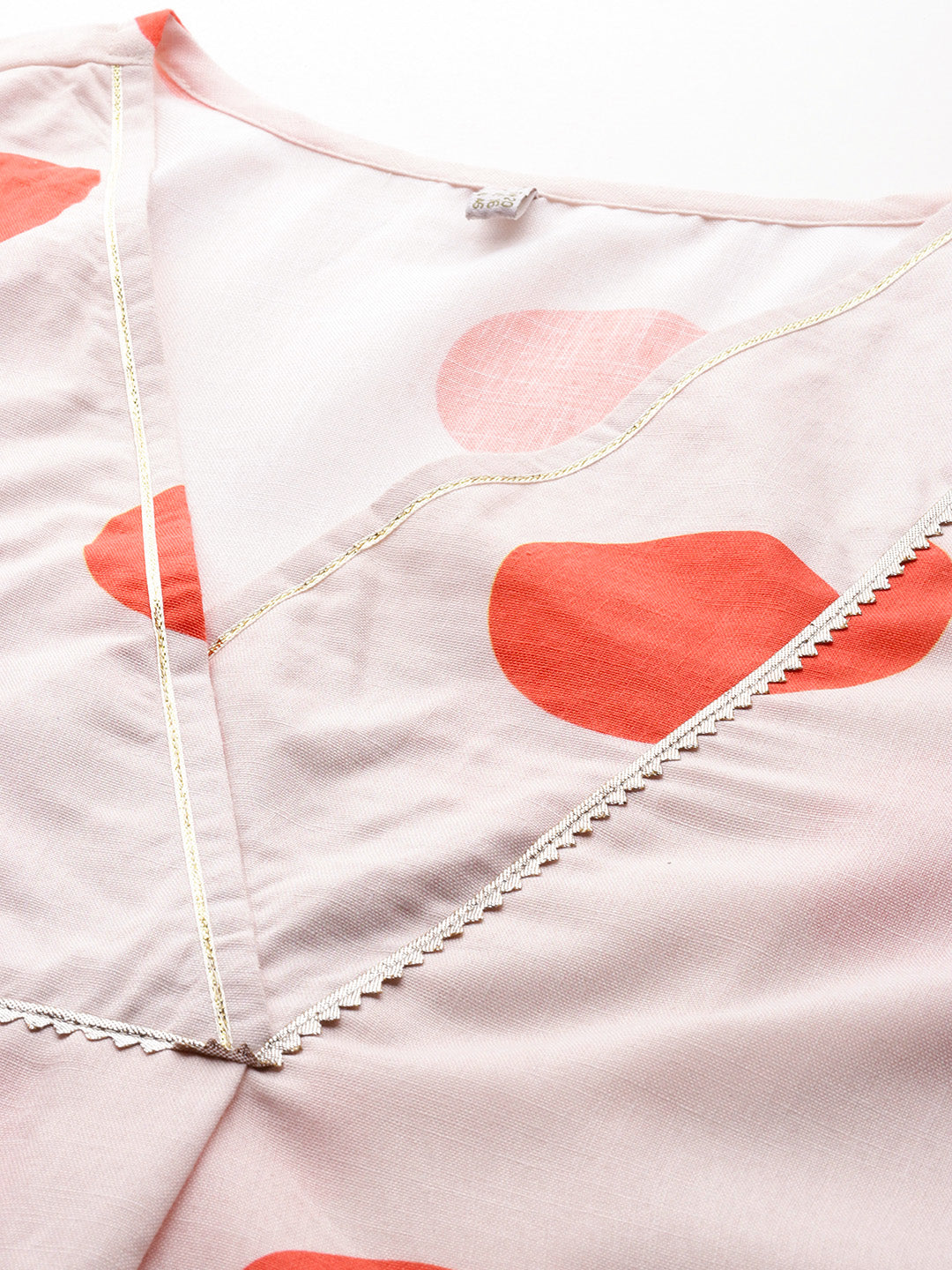 Plus Size Printed Gotta Patti Detail Pleated A-Line Kurta with Palazzos