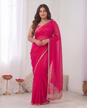 Mirror Work Art Silk Saree