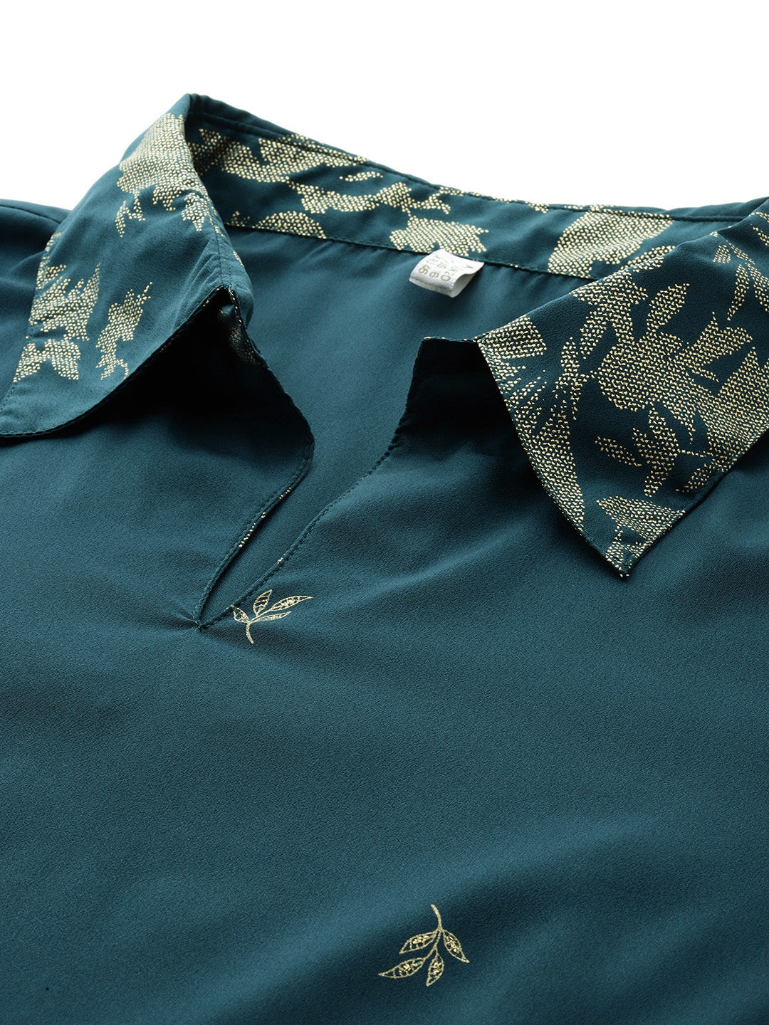 Floral Printed Lace Inserts Cut-Away Collar Co-Ords