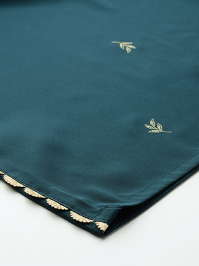 Floral Printed Lace Inserts Cut-Away Collar Co-Ords