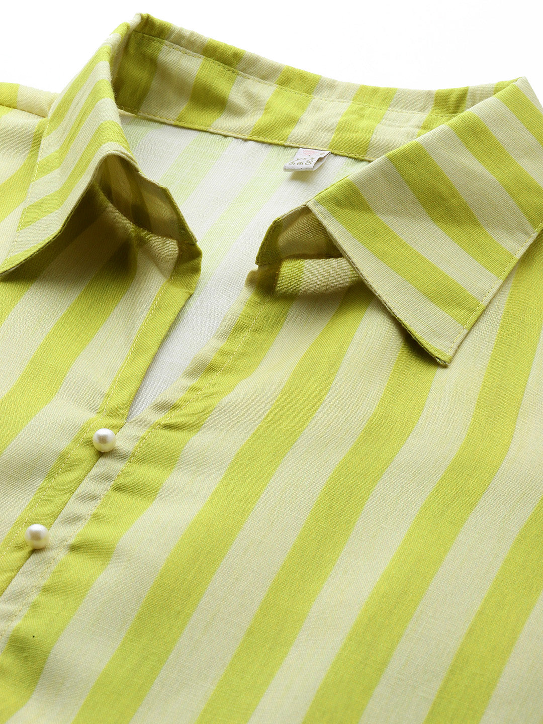 Striped Lace Inserts Cut-Away Collar Co-Ords