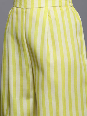 Striped Lace Inserts Cut-Away Collar Co-Ords