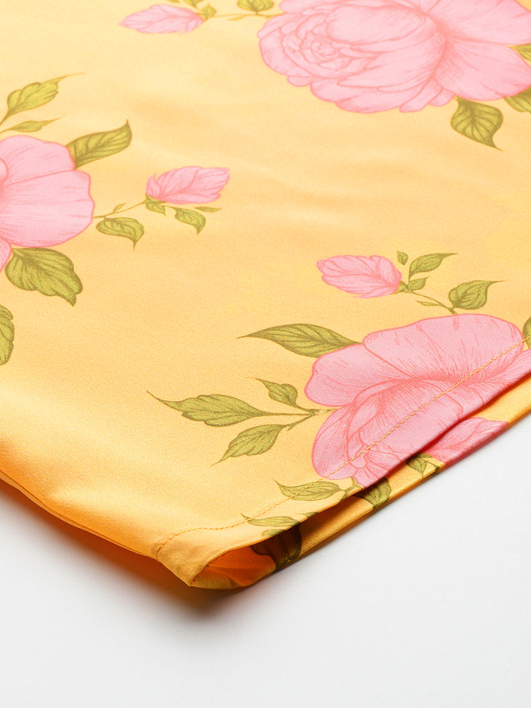 Floral Printed Lace Inserts Cut-Away Collar Co-Ords