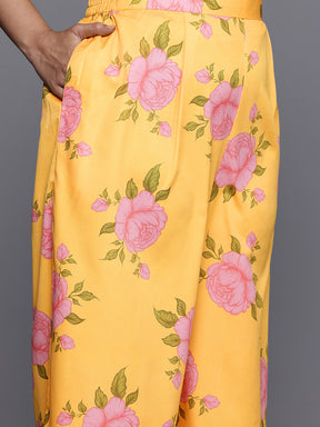 Floral Printed Lace Inserts Cut-Away Collar Co-Ords