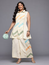 A PLUS BY AHALYAA Plus Size Printed Tunic & Palazzos Co-Ord Set