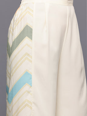 A PLUS BY AHALYAA Plus Size Printed Tunic & Palazzos Co-Ord Set