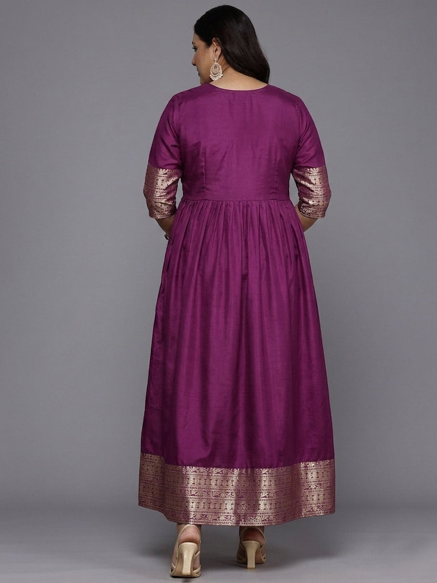 Embellished V-Neck A-Line Ethnic Dresses