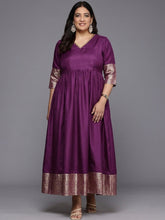 Embellished V-Neck A-Line Ethnic Dresses