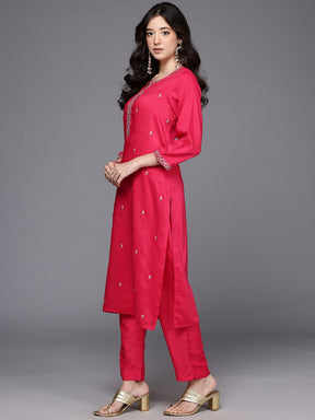 Ethnic Motifs Embroidered Mirror Work Kurta With Trousers & Dupatta