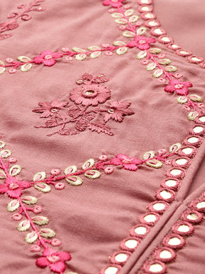 Ethnic Motifs Embroidered Thread Work Kurta With Trousers & Dupatta