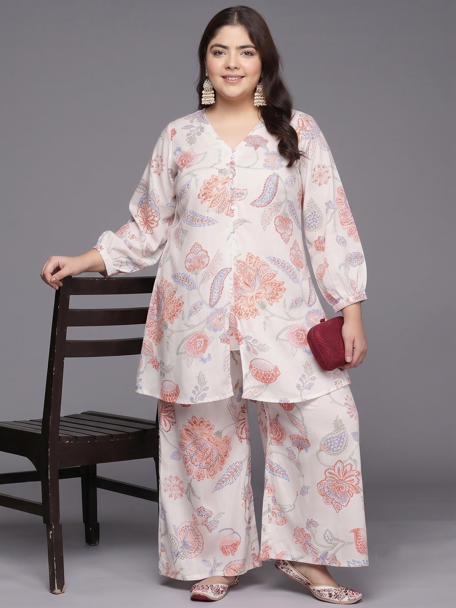 Floral Printed Tunic with Palazzos