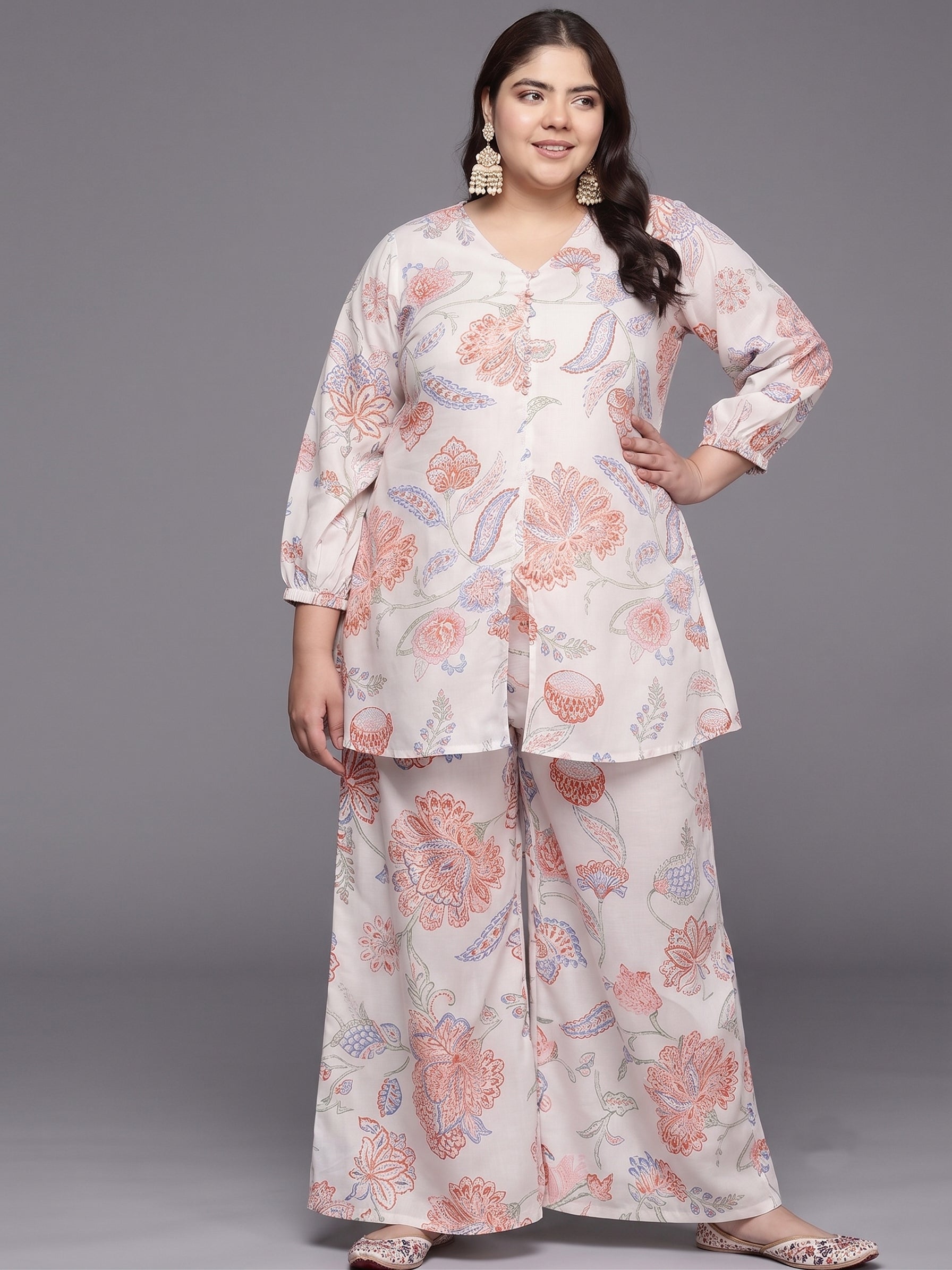 Floral Printed Tunic with Palazzos