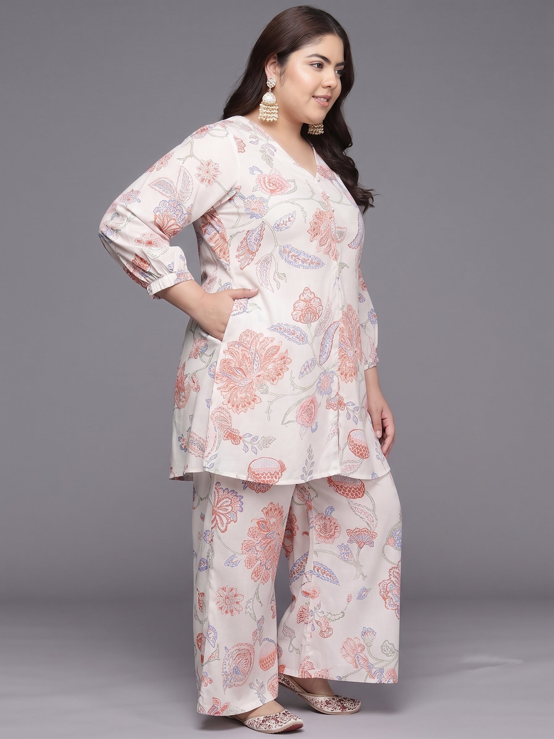 Floral Printed Tunic with Palazzos
