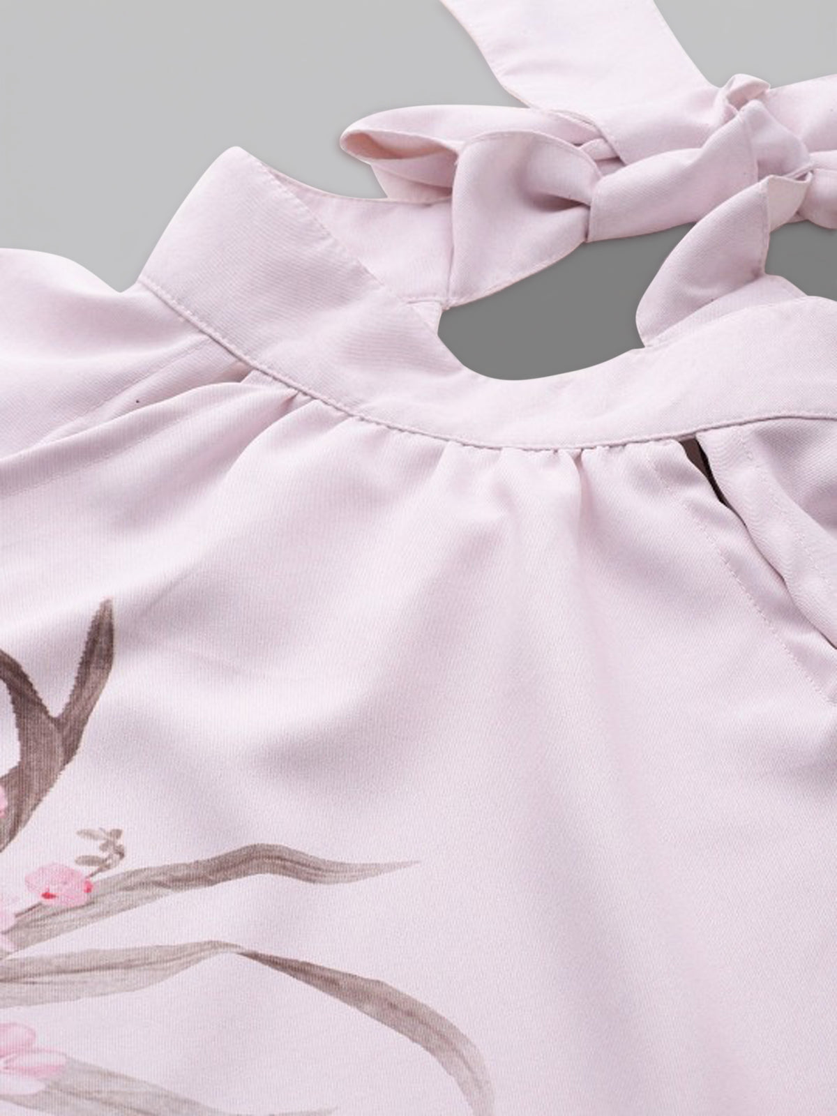 Women Floral Print Puff Sleeve Shirt Style Top