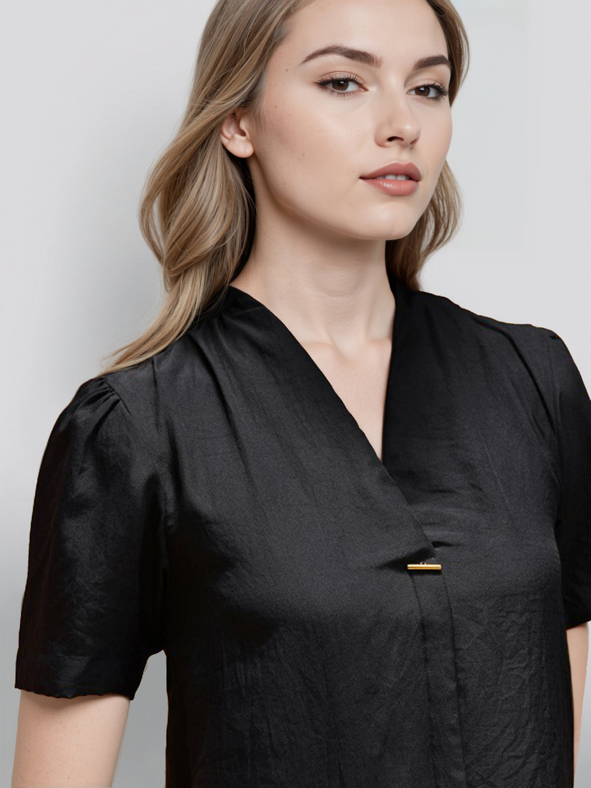 Women Puff Sleeves Shirt Style Top