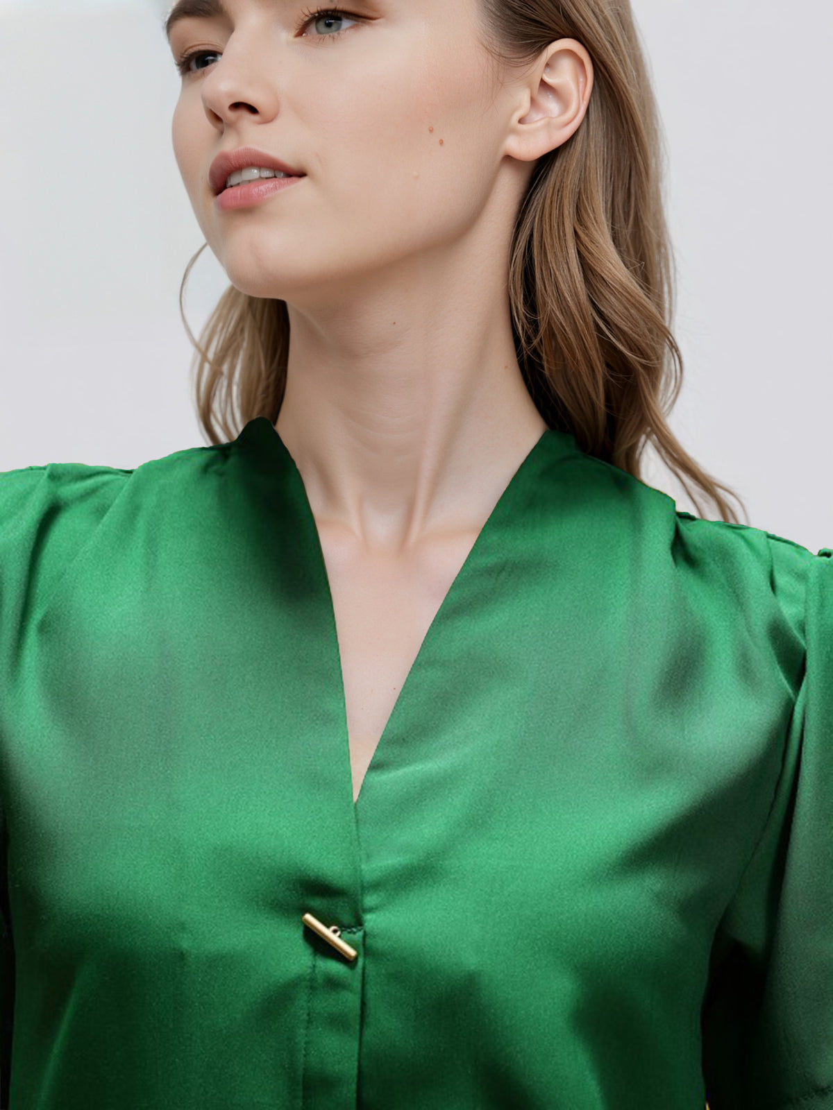 Women V-Neck Shirt Style Top