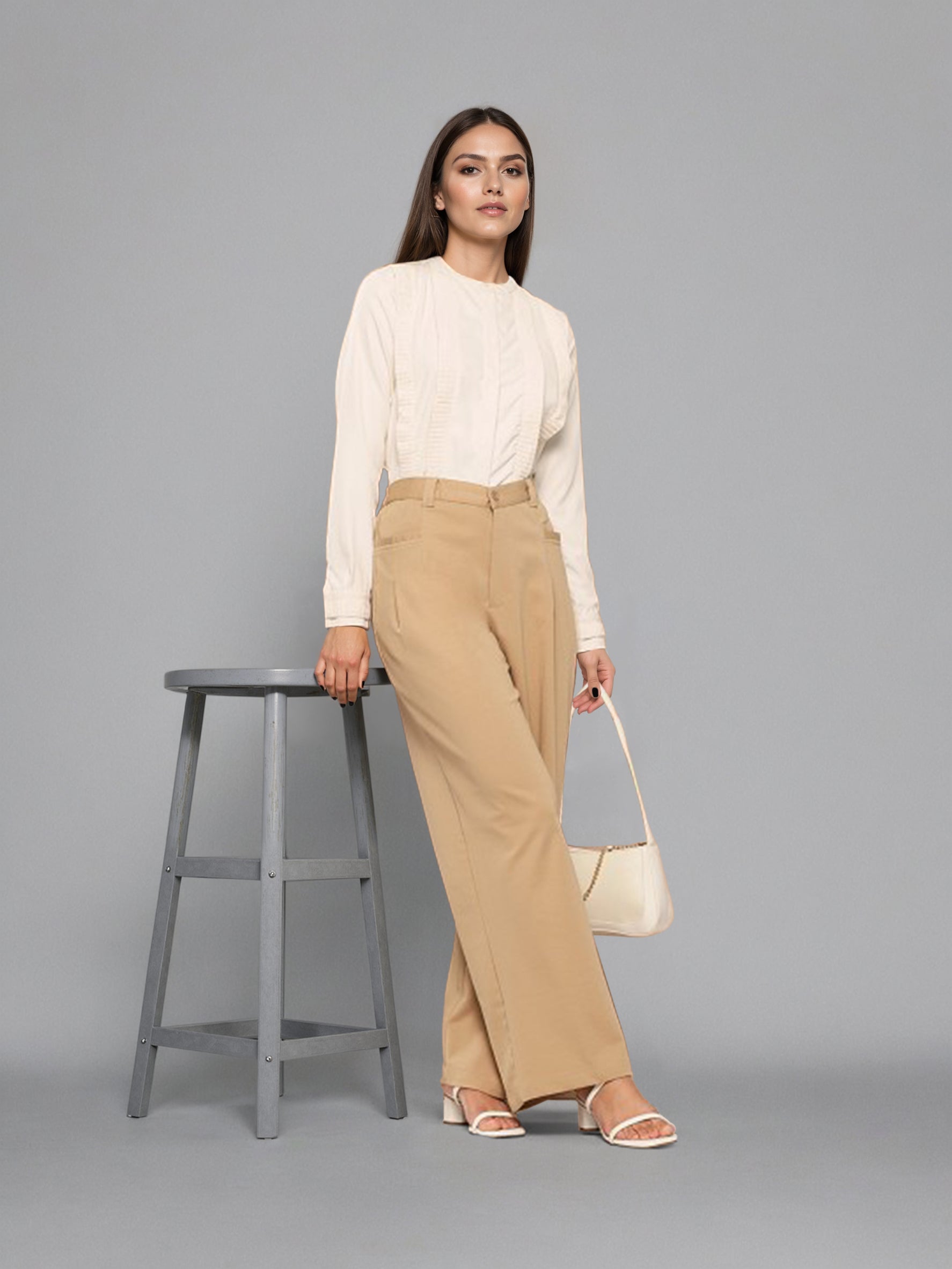 Women Round Neck Ruffles Top