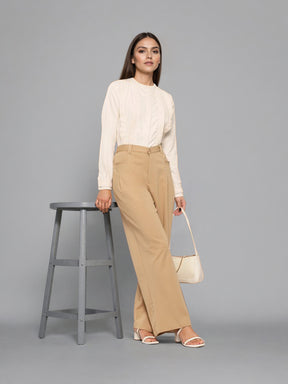 Women Round Neck Ruffles Top