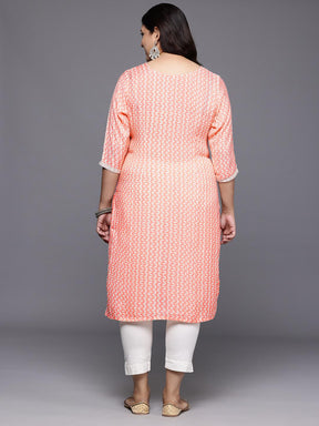 A PLUS BY AHALYAA Plus Size Printed Muslin Kurta - Off White