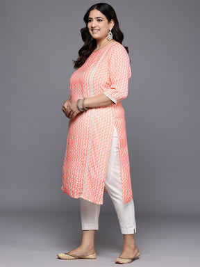 A PLUS BY AHALYAA Plus Size Printed Muslin Kurta - Off White