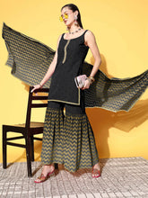 Women Printed Regular Gotta Patti Kurta with Sharara & With Dupatta