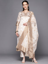 Cream Coloured Woven Design Ethnic Motifs Unstitched Dress Material