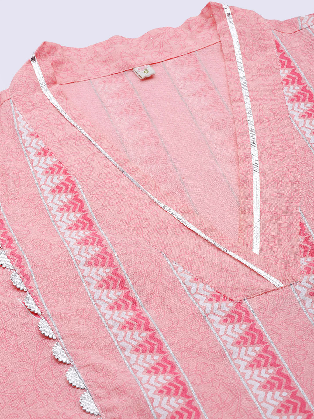 Pink Pure Cotton Printed Kurta Palazzo Set
