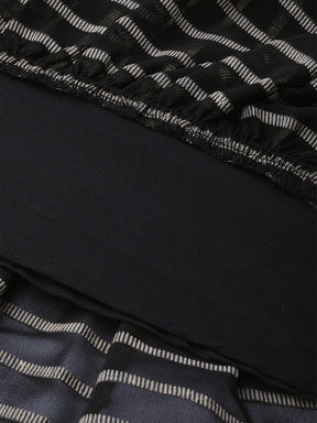 Black Striped Kurta with Trouser