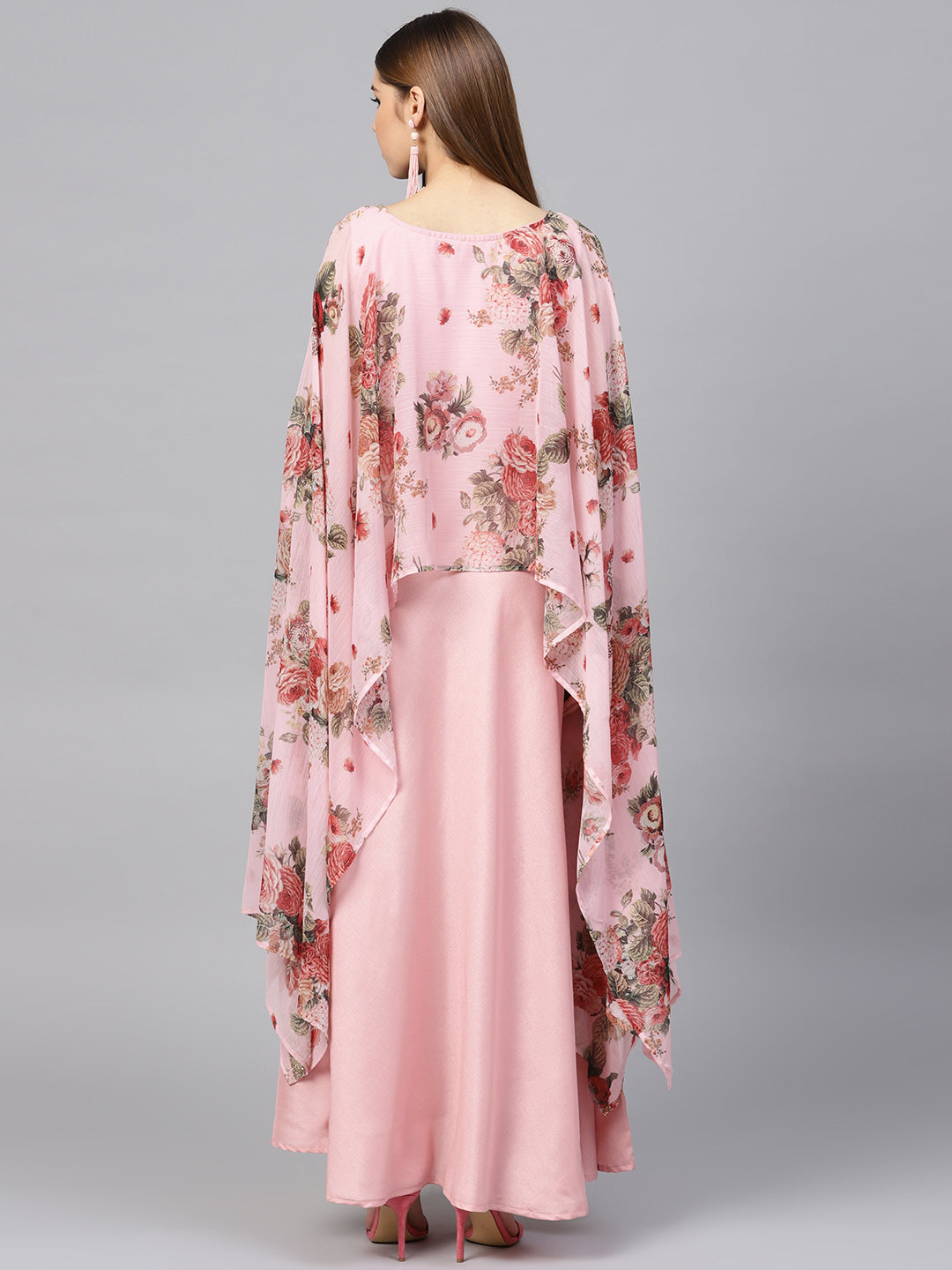 Ahalyaa Women Pink Floral A Line Fusion Dresses