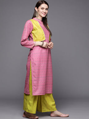 Women's Pink Velvet Sharara Set