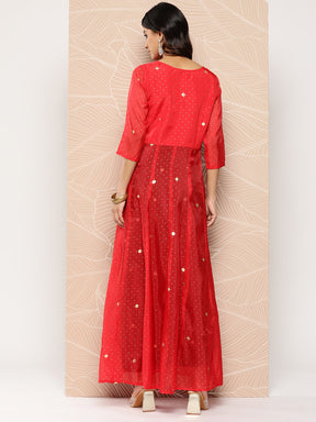 Red & Black Bandhani Print Kurta with Palazzo