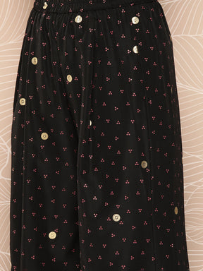 Red & Black Bandhani Print Kurta with Palazzo