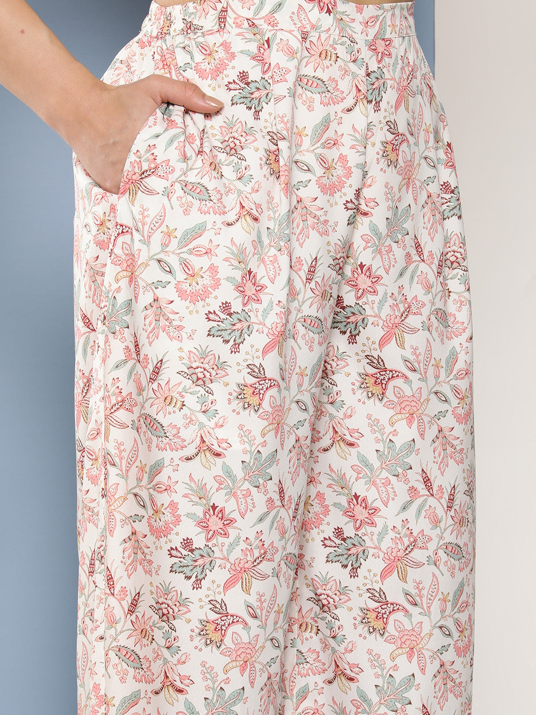 Cream & Pink Floral Print Co-Ords