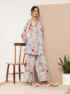 Ahalyaa Women Floral Print Crepe Co-Ords