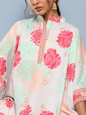 Sea Green & Pink Floral Print Co-Ords