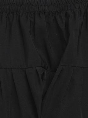 Boys Black Gold Pigment Print Kids Kurta Churidar Set
