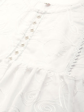 Off-White Cotton Printed Tunic